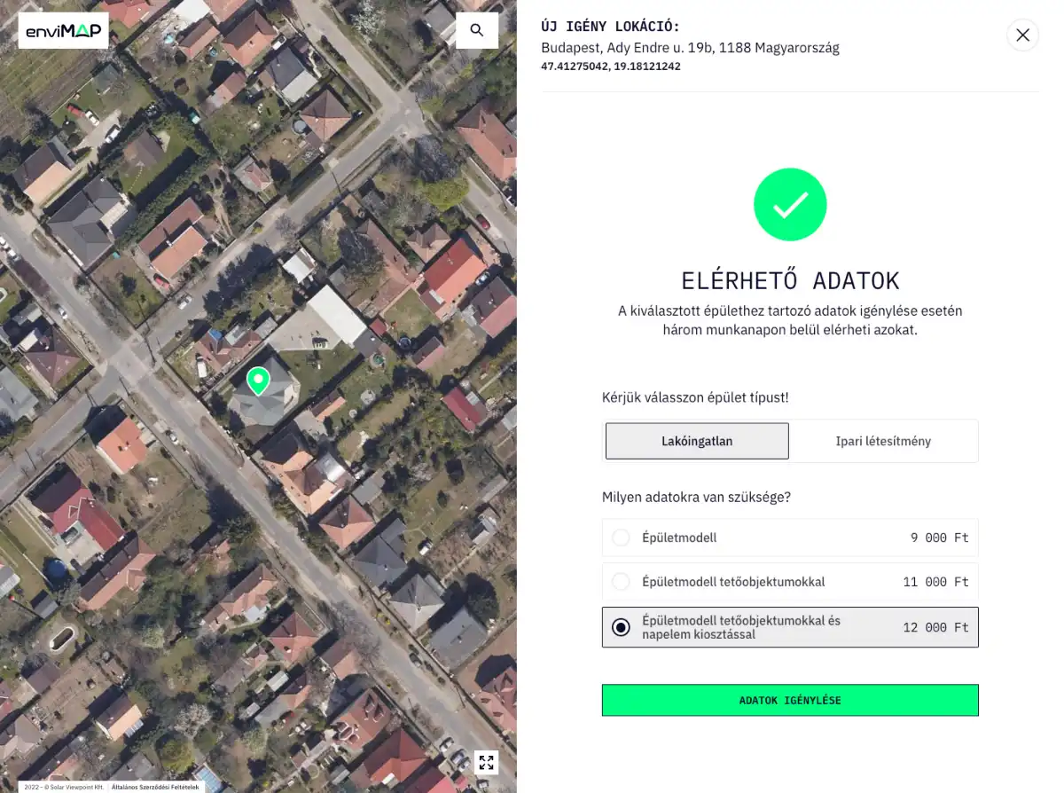 Téradatok igénylése